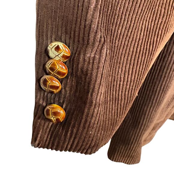 Vintage Ralph Lauren Corduroy Jacket Smoking Academic Dark Brown 44 - Picture 8 of 9